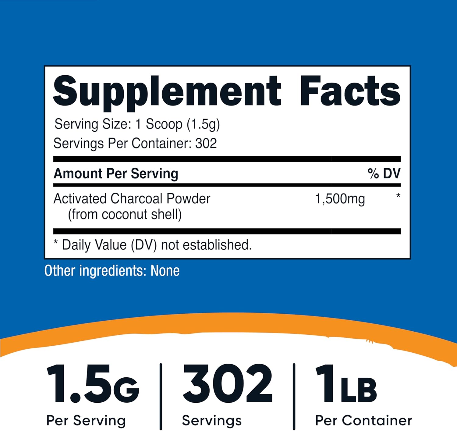 Nutricost Activated Charcoal Powder 1lb - Food Grade Powder, Toothpaste, Facemask, Odor Control, Vegetarian, Gluten Free, Non-GMO