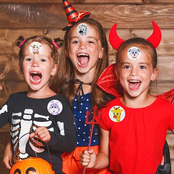 1000 PCS Small Cute Animal Stickers for Kids Teachers Classroom Party(1" Diameter / 2 Roll / 16 Designs)