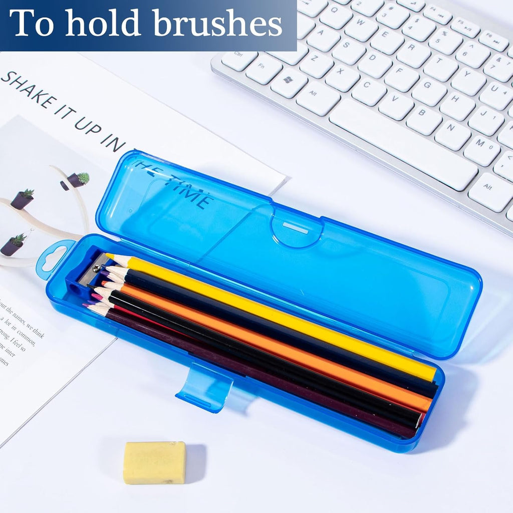 Toothbrush Travel Case 2 Pack, Clear Dark Blue Toothbrush Case HolderTravel Size Plastic Toothbrush Holder Toothpaste Storage Container Portable for Traveling, 7.87 x 1.85 x 1.18”