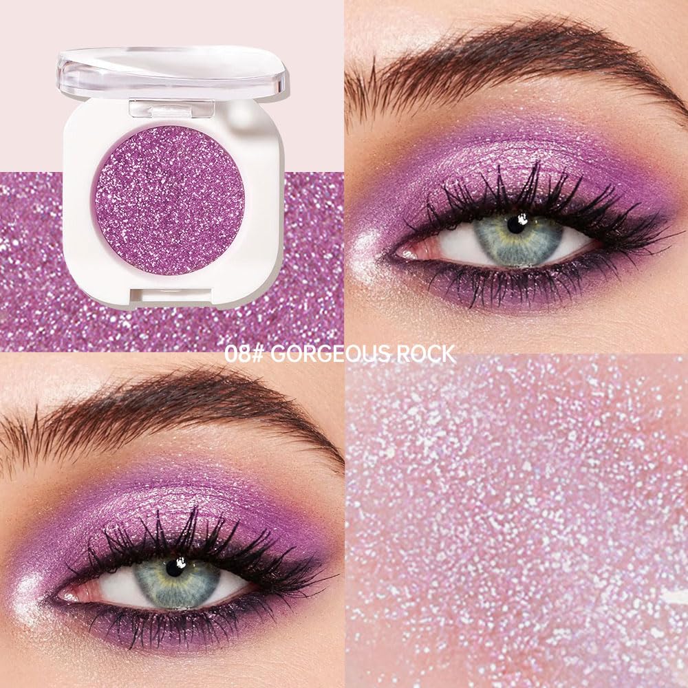 Pearlescent mini Eyeshadow Highly Pigmented Blend Matte & Shimmer EyeShadow,Cream Moisturizing Waterproof&Long Lasting Eye Makeup Natural Luminous Makeup Look (B08, 1 Count (Pack of 1))