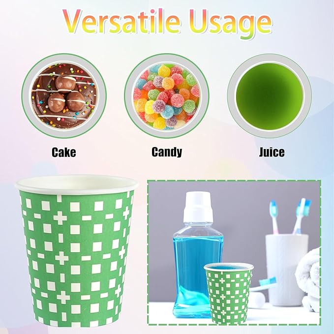 500 Pack 5oz Paper Cups, Multicolor Small Disposable Bathroom Mouthwash Cups for Christmas Party, Picnic, Travel and Event, BBQ, 5 Colors