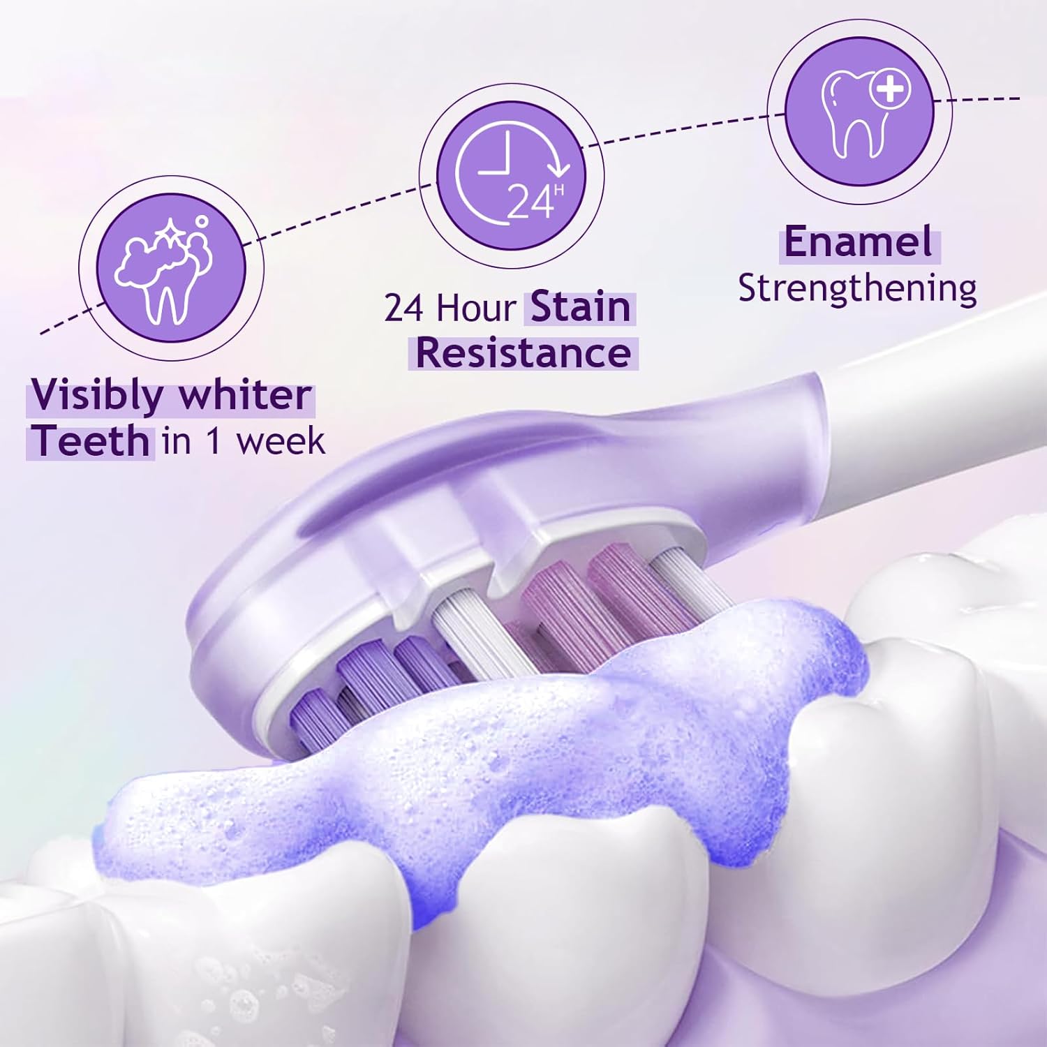 Purple Color Corrector Whitening Toothpaste, Fluoride-Free,Deep Stain Remover Toothpaste, Plaque Remover for Teeth,freshens Breath,Vanilla Mint