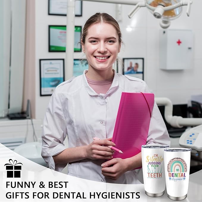 Dental Hygienist Gifts for Women Men, Christmas Gifts for Dental Hygienist, Appreciation Gift for Dental Hygienist, Birthday Gift for Denatl Hygienist, 20 oz Stainless Steel Tumbler