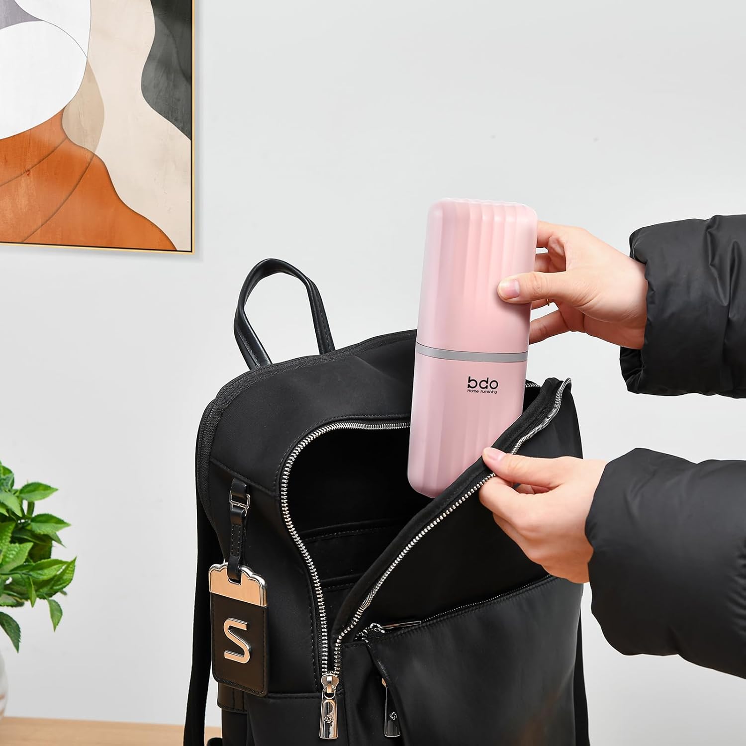 VITVITI Toothbrush Travel Case, Portable Travel Soap Container Leakproof Dish Tray, 7.88 inch Toothpaste Travel Toothbrush Holder with Cover for Trip/Bathroom/Camping(Pink)