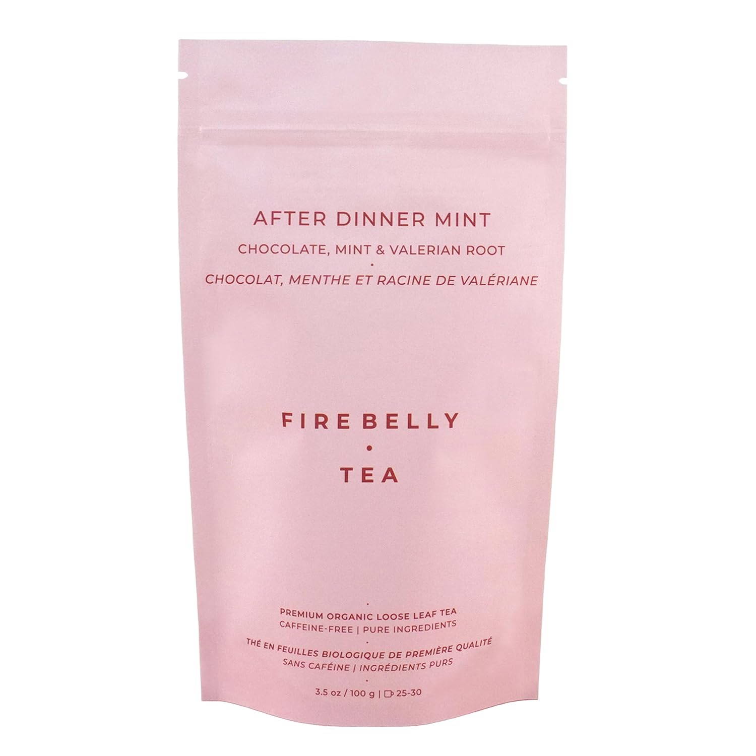Firebelly Tea After Dinner Mint, Organic Chocolate & Mint Tea with Valerian Root for Sleep, Loose Leaf Herbal Drink, Caffeine-Free, For Relaxing Nighttime, 3.5 oz, Pack of 1
