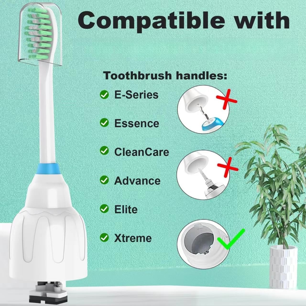 Replacement Toothbrush Heads for Philips Sonicare E Series,Compatible with Sonicare Essence, Elite, Advance, CleanCare Screw-on Electric Toothbrush HX7022/66 HX7023/64,HX7023/30,8 Pack with Caps ﻿