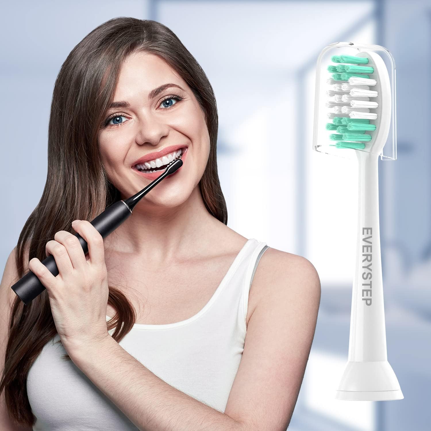 AquaSonic Replacement Toothbrush Heads 10 Pack Everystep Compatible with Black Series Pro, Duo Series Pro, White