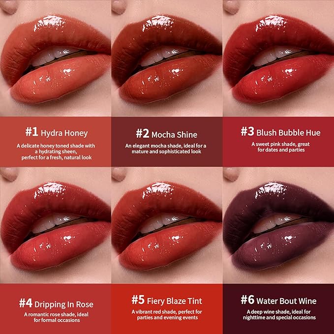 LIP VB Hydrating Gloss Stain – Lip Tint Gloss with 12HR Hydration Long-Lasting Moisture & Shine, Smooth Lip Stain with Glossy Finish, Non-Sticky, Rich Color for All Skin Tones (#1 HYDRA HONEY, 1)