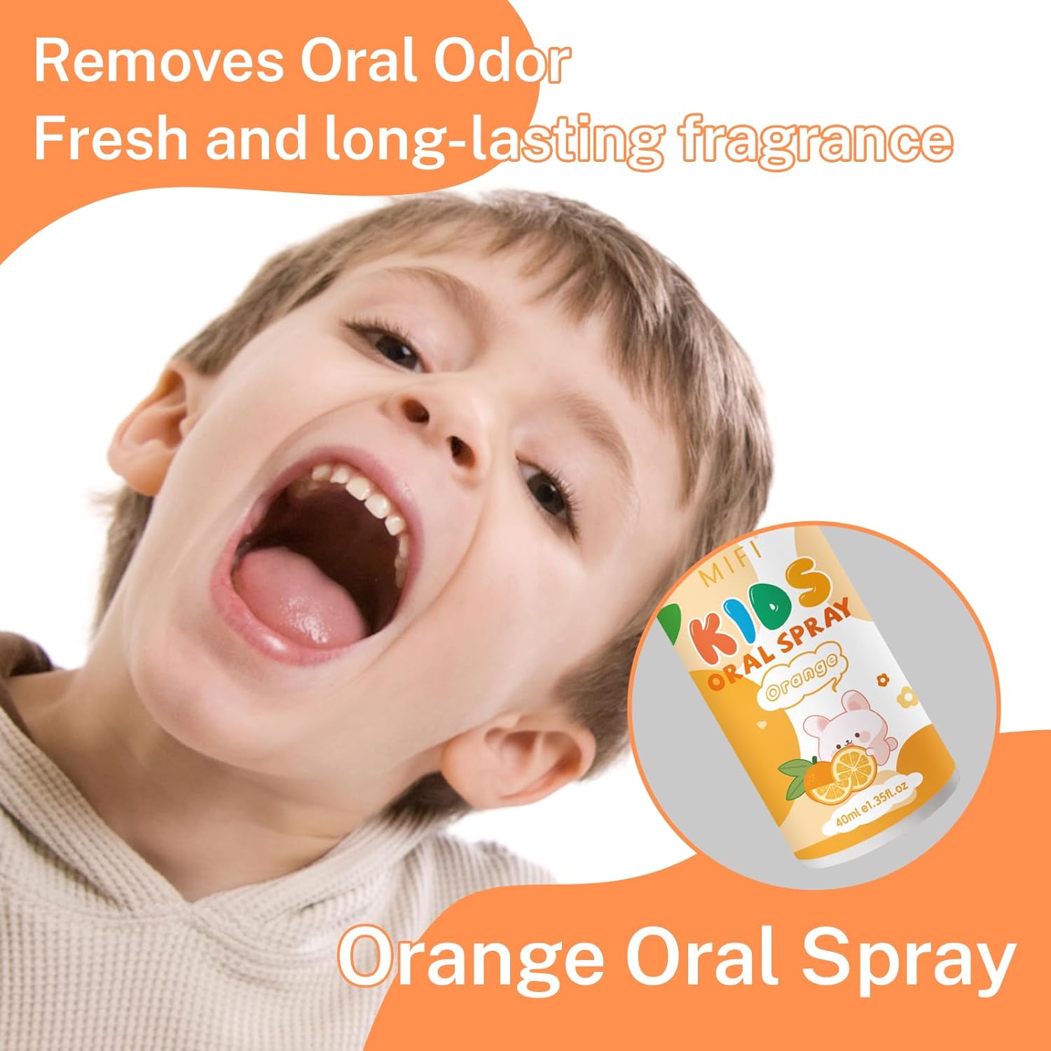 PEGO Kids Oral Spray - Fresh Breath for Children & Toddlers, Fruit-Flavored Oral Care Spray, Easy to Use, Perfect for Home & Travel for Baby's Daily Oral Care (1Pack, Orange)