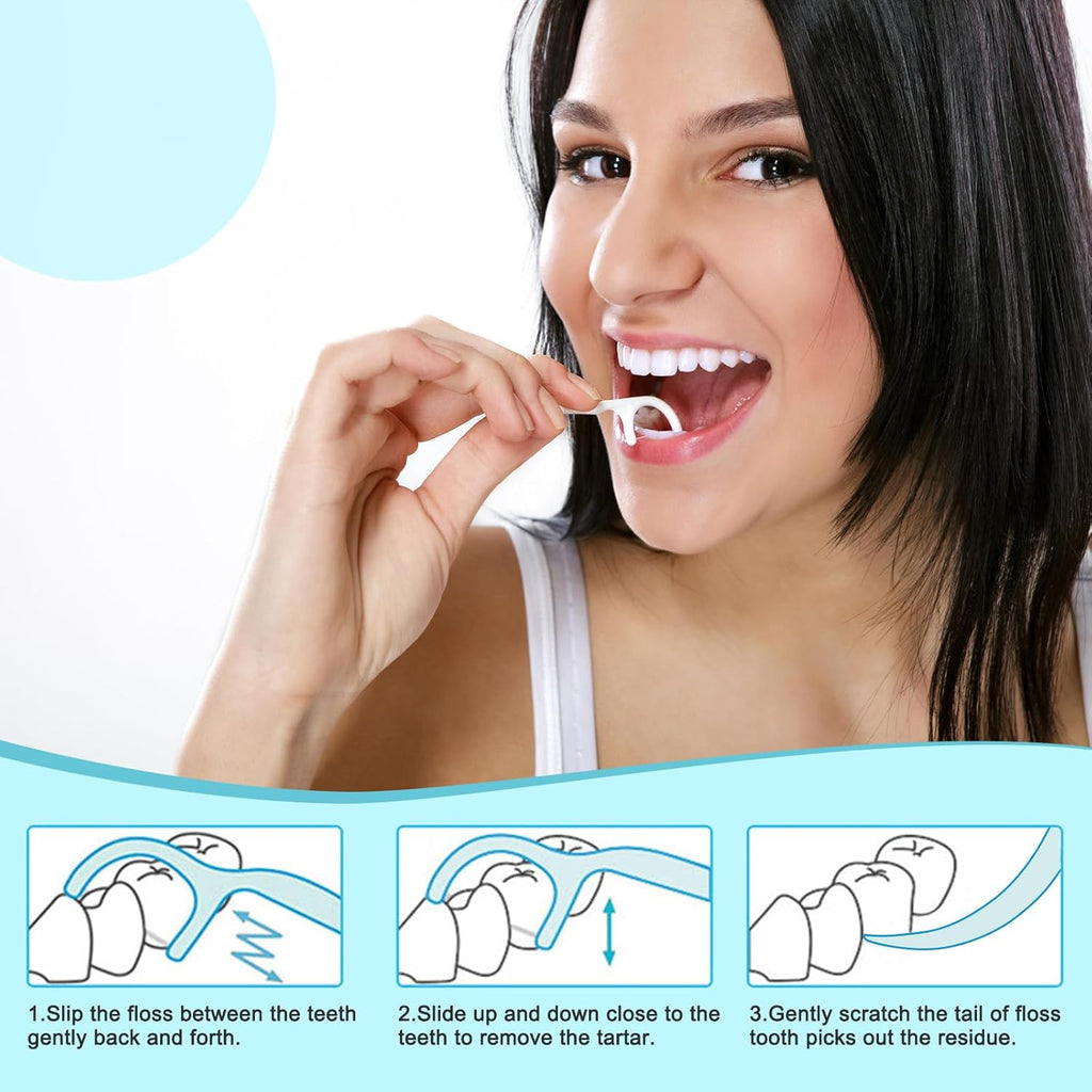 Eyxformula 500 Count Individually Wrapped Floss Picks, Disposable Mini Travel Size Dental Flossers, Bulk Individual Floss Sticks for Hotel Office Car Guest Bathroom On-The-Go Oral Care Teeth Clean