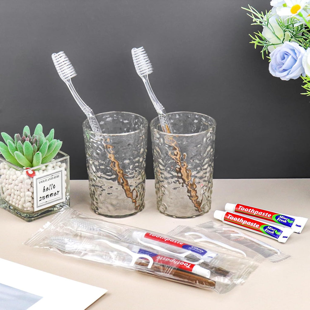10pcs Disposable Toothbrushes with Toothpaste Floss Individually Wrapped, Disposable Toothbrush Bulk, 10g Toothpaste, Dental Floss Pick, Bulk Toothbrush Kit for Homeless,Airbnb,Hotel,Guest