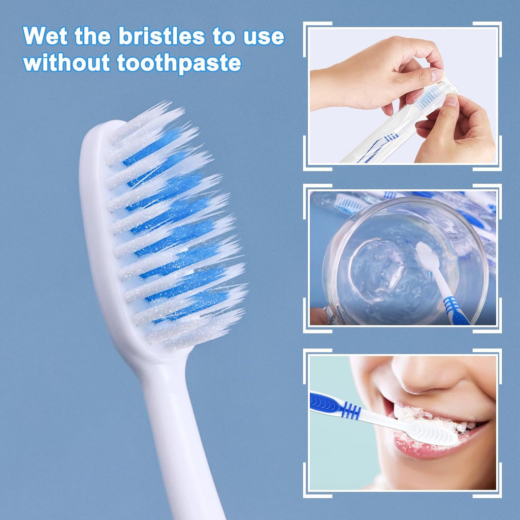 200 Prepasted Disposable Toothbrushes Individually Wrapped Pre Pasted Toothbrushes Soft Bristle Travel Tooth Brush Single Use Wrapped for Hotel, Camping, Travel and Gift for The Homeless