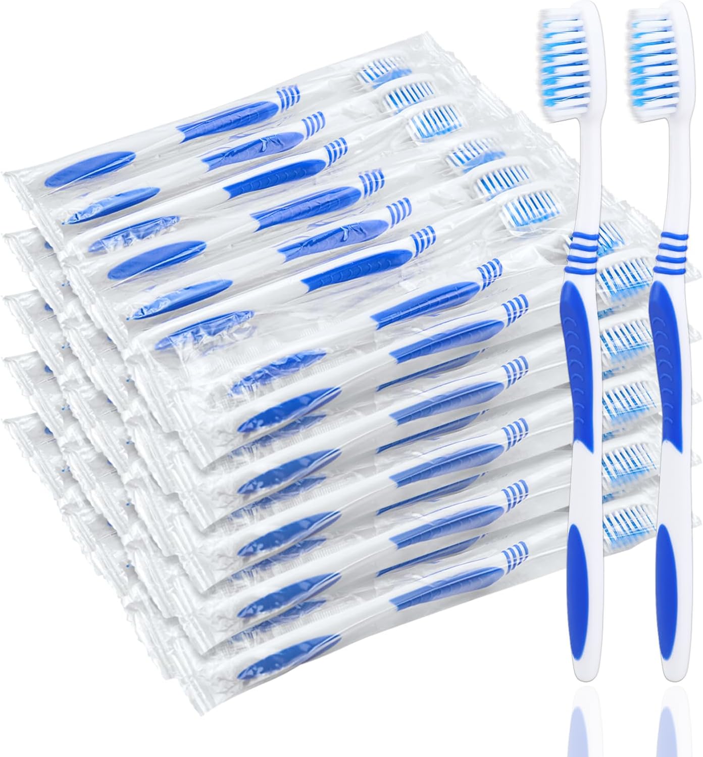 100 Prepasted Disposable Toothbrushes Individually Wrapped Pre Pasted Toothbrushes Soft Bristle Travel Tooth Brush Single Use Wrapped for Hotel, Camping, Travel and Gift for The Homeless
