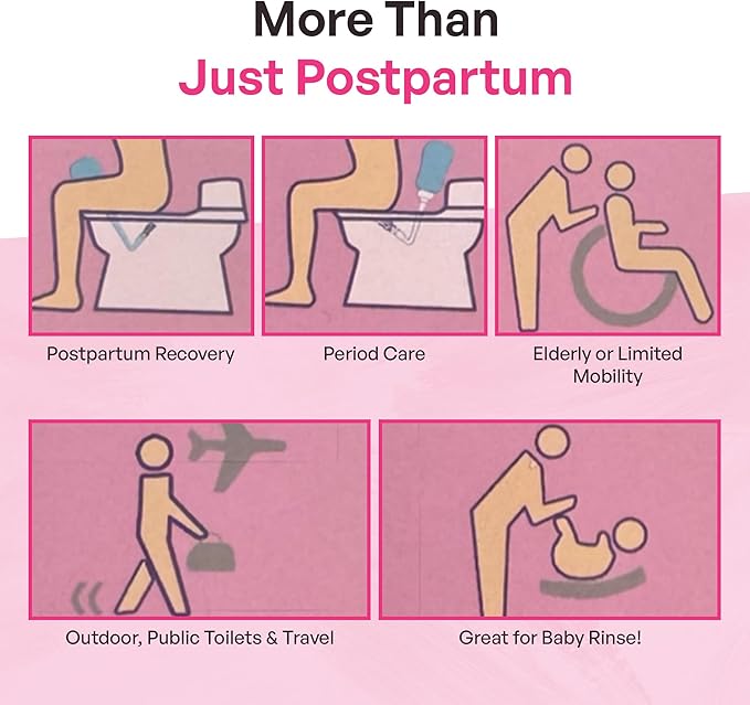 Portable Bidet Bottle for Women - Personal Upside Down Peri Bottle for Feminine Hygiene, Postpartum & Period Care with Angled Sprayer & Storage Bag - Perfect for Travel & New Moms (10 oz)