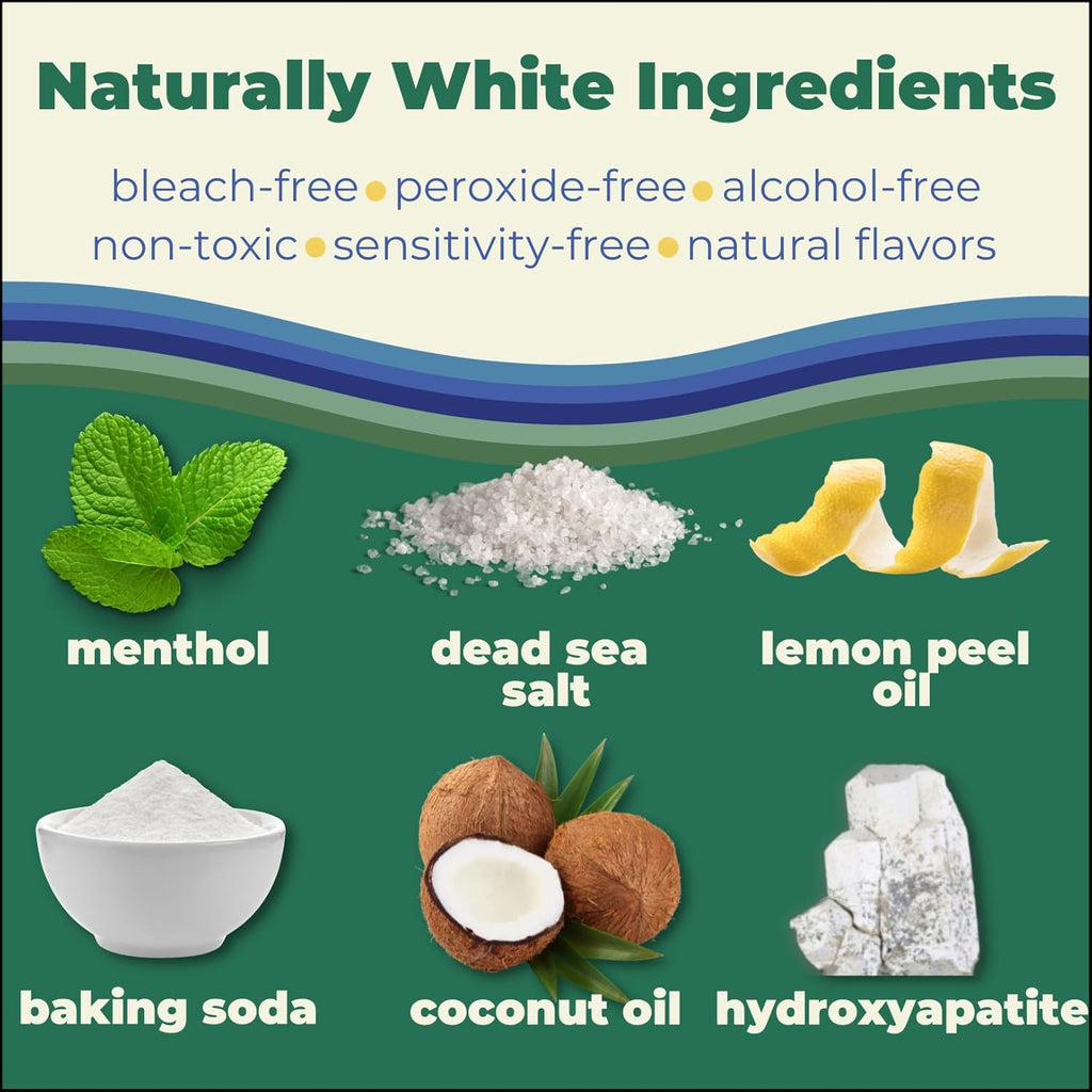 Happy Tooth Natural Teeth Whitening Kit, Strips for Sensitive Teeth, Enamel Safe, Dentist Formulated, Fluoride Free, Natural Ingredients, Gentle Daily Use, 28 Strips, 14 Treatments, Fresh Mint Flavor