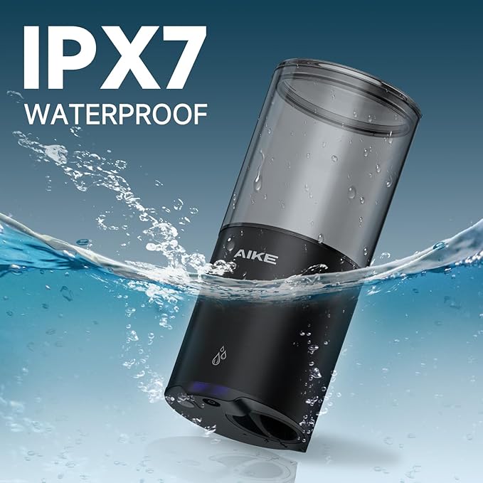 AIKE Automatic Wall Mount Liquid Soap Dispenser for Home and Commercial Bathroom 13.5oz IPX7 Waterproof,Matte Black Stainless Steel