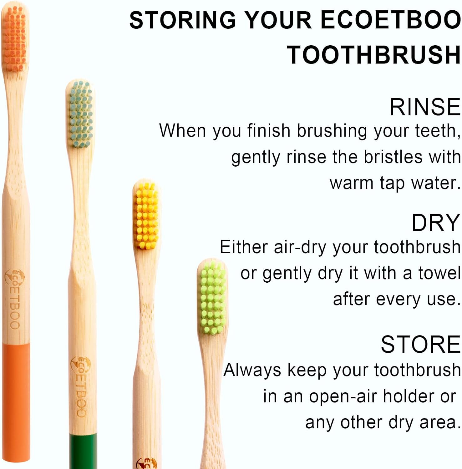 Bamboo Toothbrushes Medium Hard Bristles for Adults 10 Pack, Wooden Toothbrush Family Set Natural Organic Tooth Brush Multi-Color