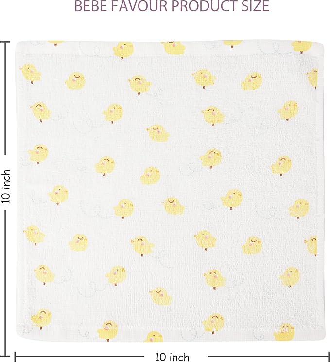 Baby Washcloths 4 Pack 100% Cotton Soft and Absorbent Terry Wash Cloths Wipes for Face Hand Body Burp Rag for Sensitive Skin Newborns Infants Toddlers 10" x 10"