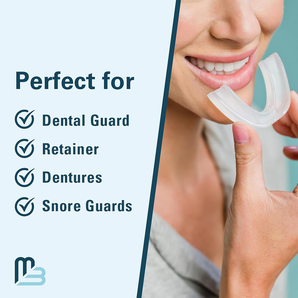 Retainer Cleaner and Soak Container, No-Mess Cleaning Tablets with Universal Denture Bath Case and Strainer, Multipurpose, for Mouth Guard Stains, Odor, and Plaque (92 Tablets + 1 Bath) by M3 Naturals