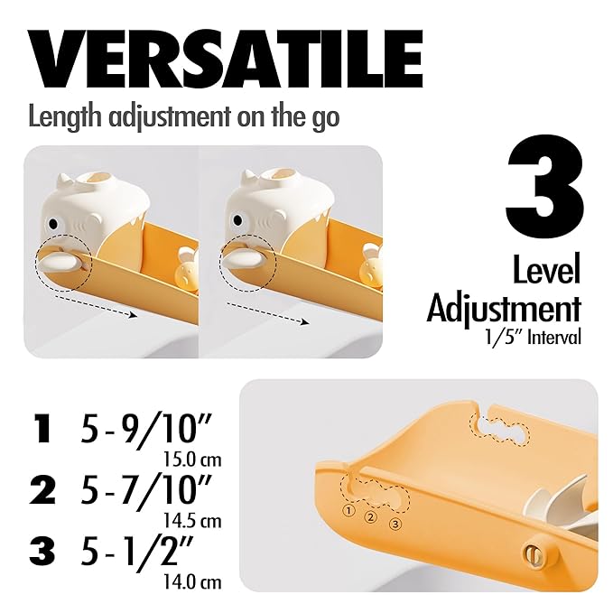 2 Pack Faucet Extender for Toddlers, Temperature Sensitive Sink Extension with Water Wheel to Kids Fun Hand Washing