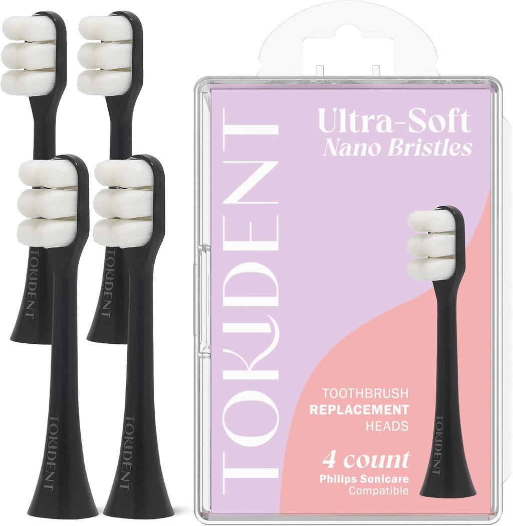 Replacement Brush Heads for Philips Sonicare Electric Brush - Ultra Soft Toothbrush Heads for Sensitive Teeth & Gums - Replacement Head with 10,000 Wave Cut Nano Bristles - 4 Pack - Panda