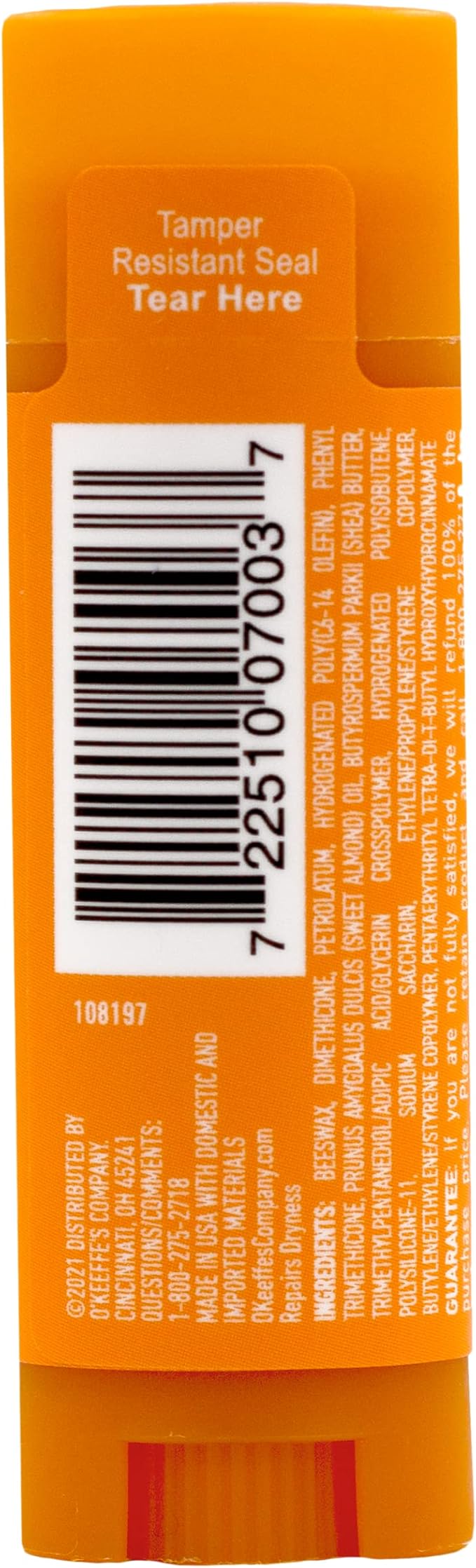 O'Keeffe's Unscented Lip Repair Lip Balm for Dry, Cracked Lips, Stick, (Pack of 4)