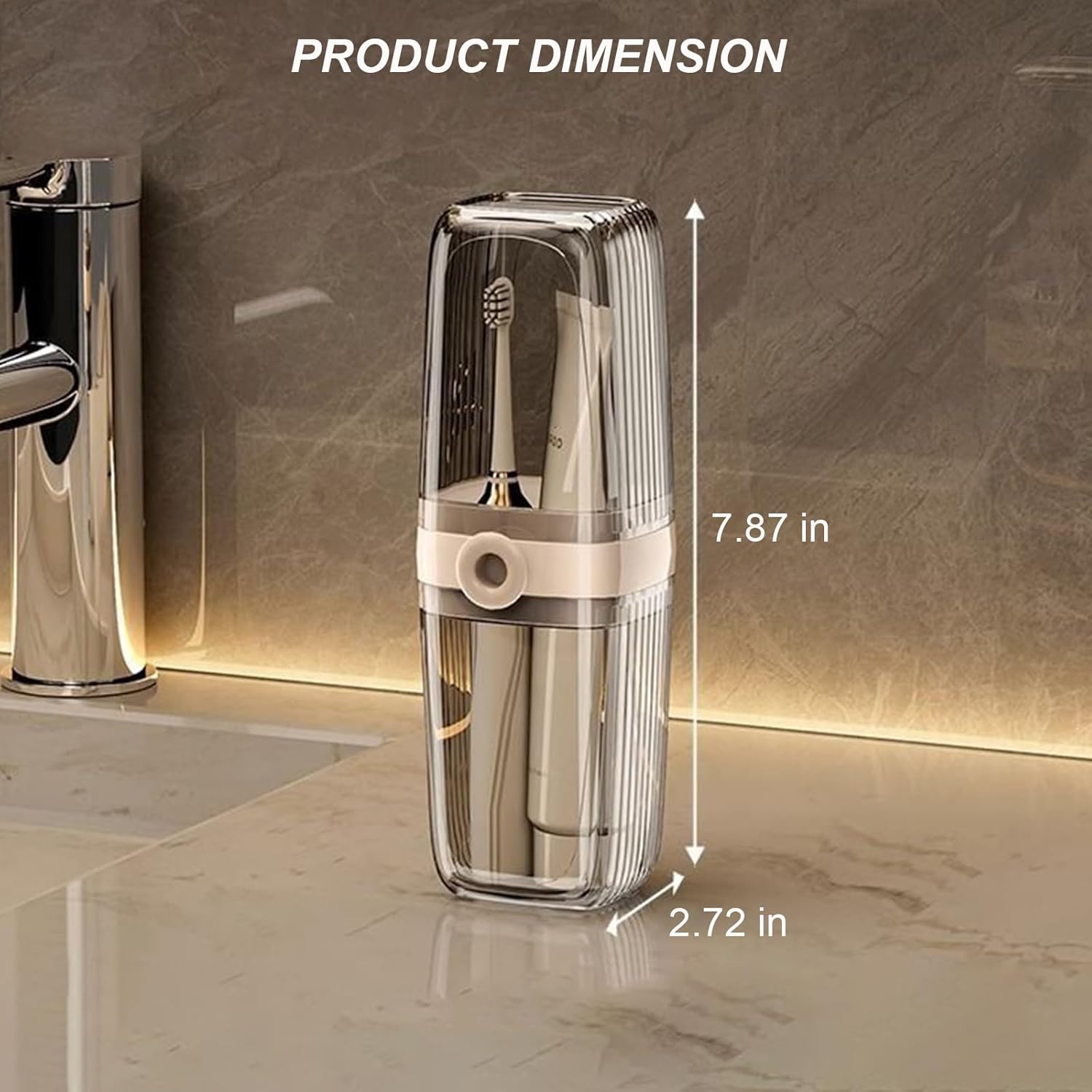 Toothbrush Travel Case Portable Clear Toothbrush Holders with Cover Leakproof Toothbrush & Toothpaste Holder for Traveling School Camping Business Trip Bathroom