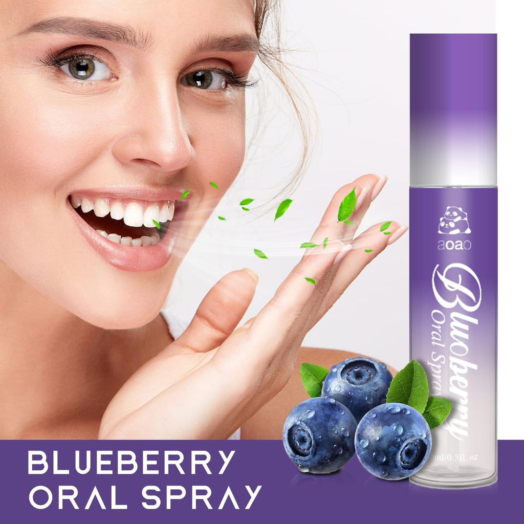 Oral Spray for Adults, Mouth Freshening Spray, Portable Peppermint Oral Freshener, Alcohol & Fluoride-Free Oral Care Mouth Spray, Travel, Dates, Office, Dry & Bad Breath,0.5fl.oz (Purple/Blue)