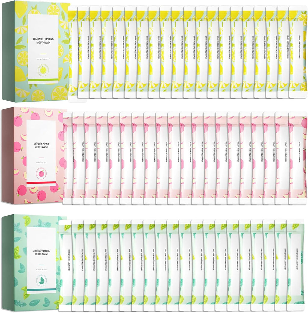 Travel Size Mouthwash,Mini Mouthwash Travel Size Bulk Portable Mouth Wash Set,Individual Small Travel Mouth Wash Packets for Fresh Breath(Pack of 60) A10