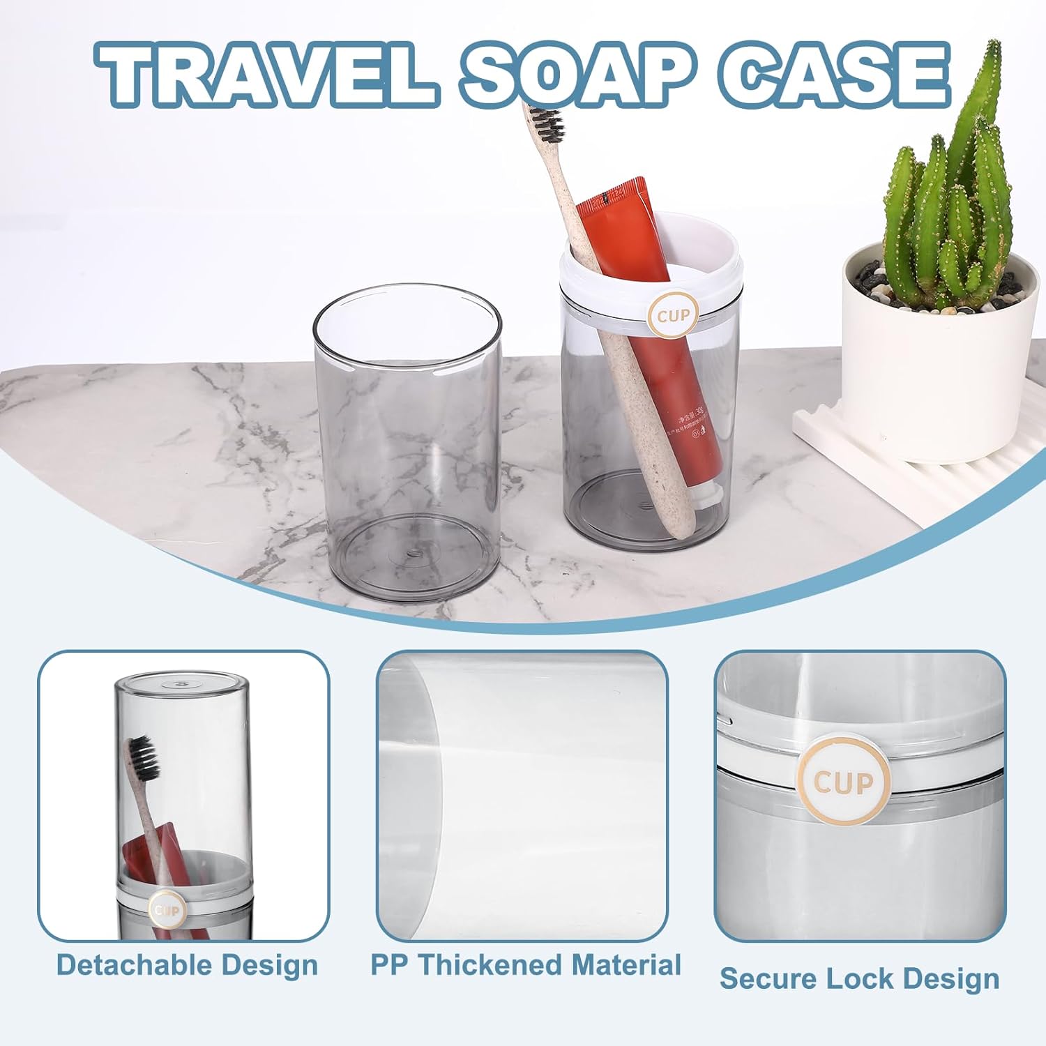 uxcell 1Pcs Travel Toothbrush Case, Portable Travel Toothbrush Holder with Cover, Toothbrush and Toothpaste Container for Bathroom, Gym,Business Trip, Camping (Black)