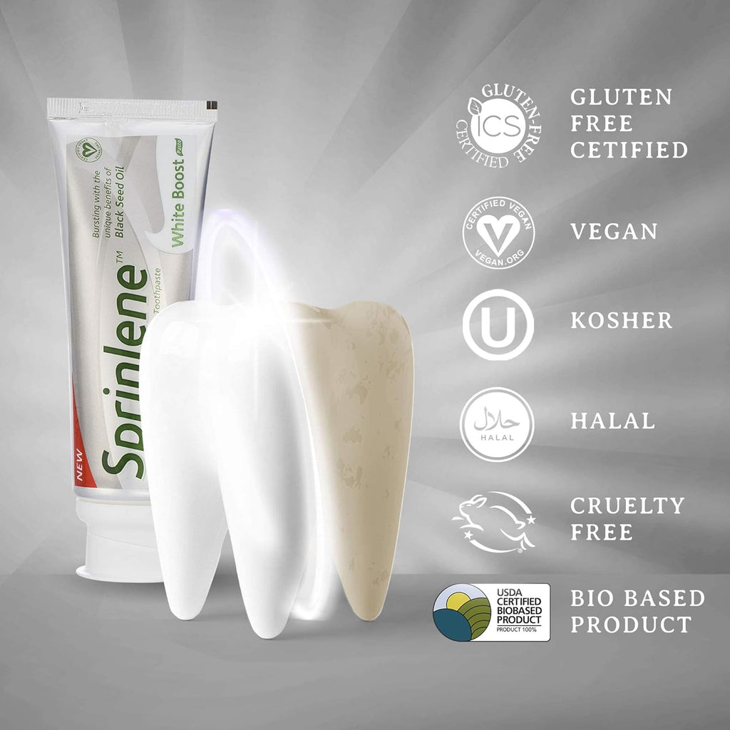 SprinJene Original White Boost | Whitening Toothpaste with Fluoride for Cavity Protection | 4 Pack