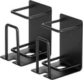 Stainless Steel Adhesive Wall Mounted Toothbrush Holder, 3 in 1 Organizer for Toothbrush, Toothpaste, and Cup (Black (2 Pack))