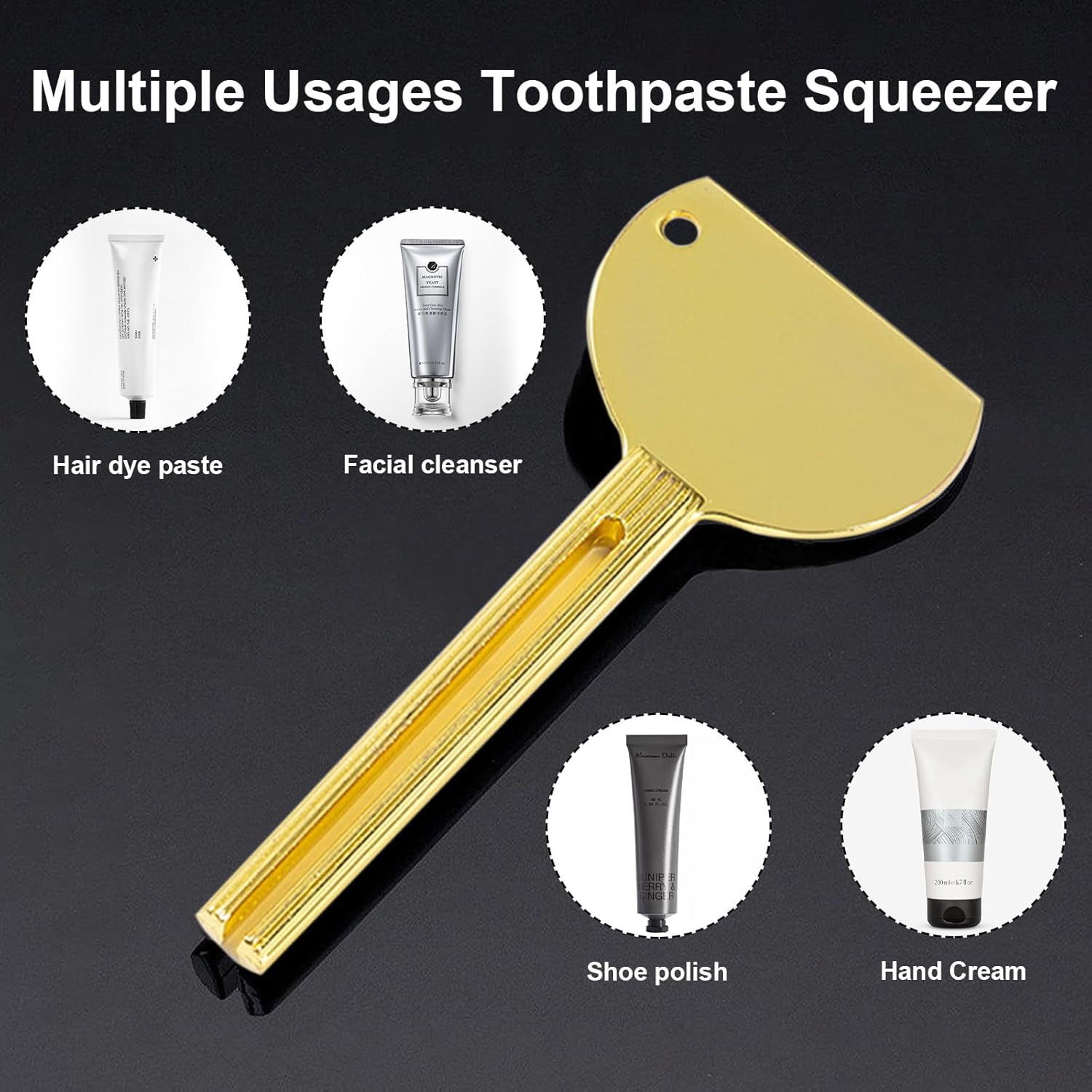 3 Pcs Toothpaste Tube Squeezers,Stainless Steel Toothpaste Squeezer,Metal Manual Dispenser Roller Tube Wringer,Tube Key Tooth Paste Squeezer for Home Toothpaste Paint,Cream, Cosmetic and Hair Dye