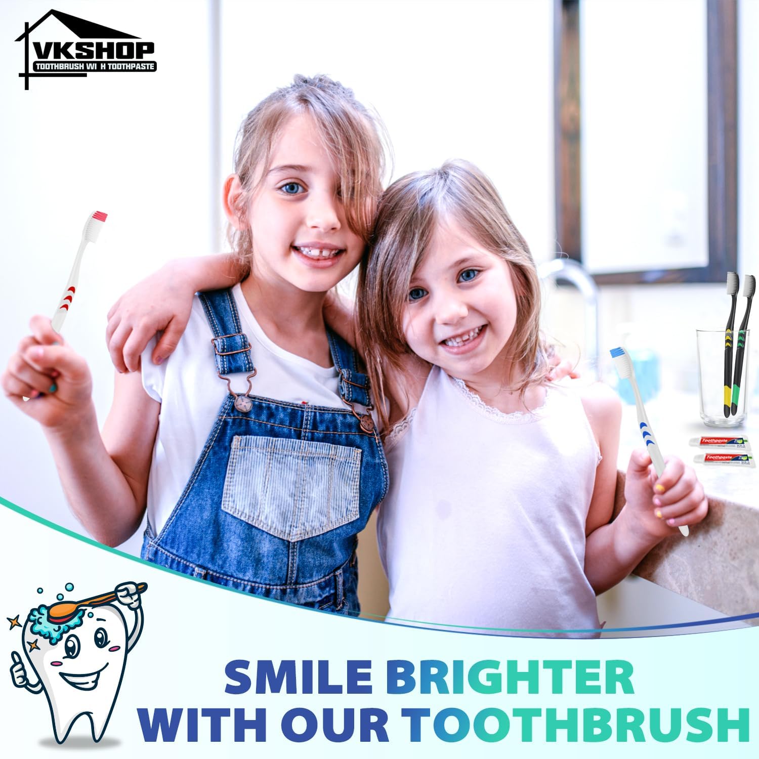 100 Pack Disposable Toothbrush with Toothpaste Set, Individually Wrapped Travel Toothbrushes for Adults & Kids, Portable Soft Bristle Kit for Camping, Hotel, Emergency Use (White, 5g)