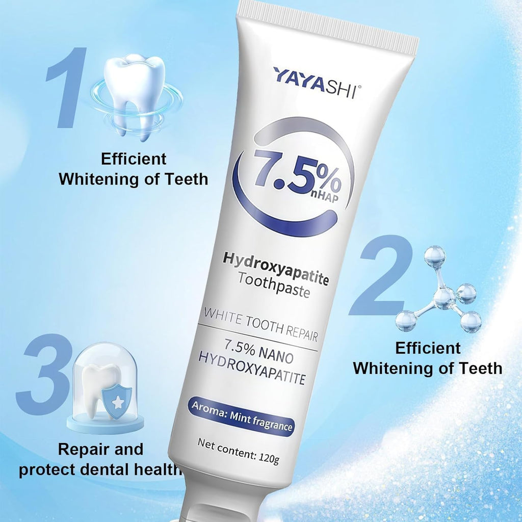 Set 2-Pack Hydroxyapatite Toothpastes for Enamel Protection and Tooth Strengthening, Gentle Mint, Fresh Breath, Daily Use for Oral Health (Gentle Mint)