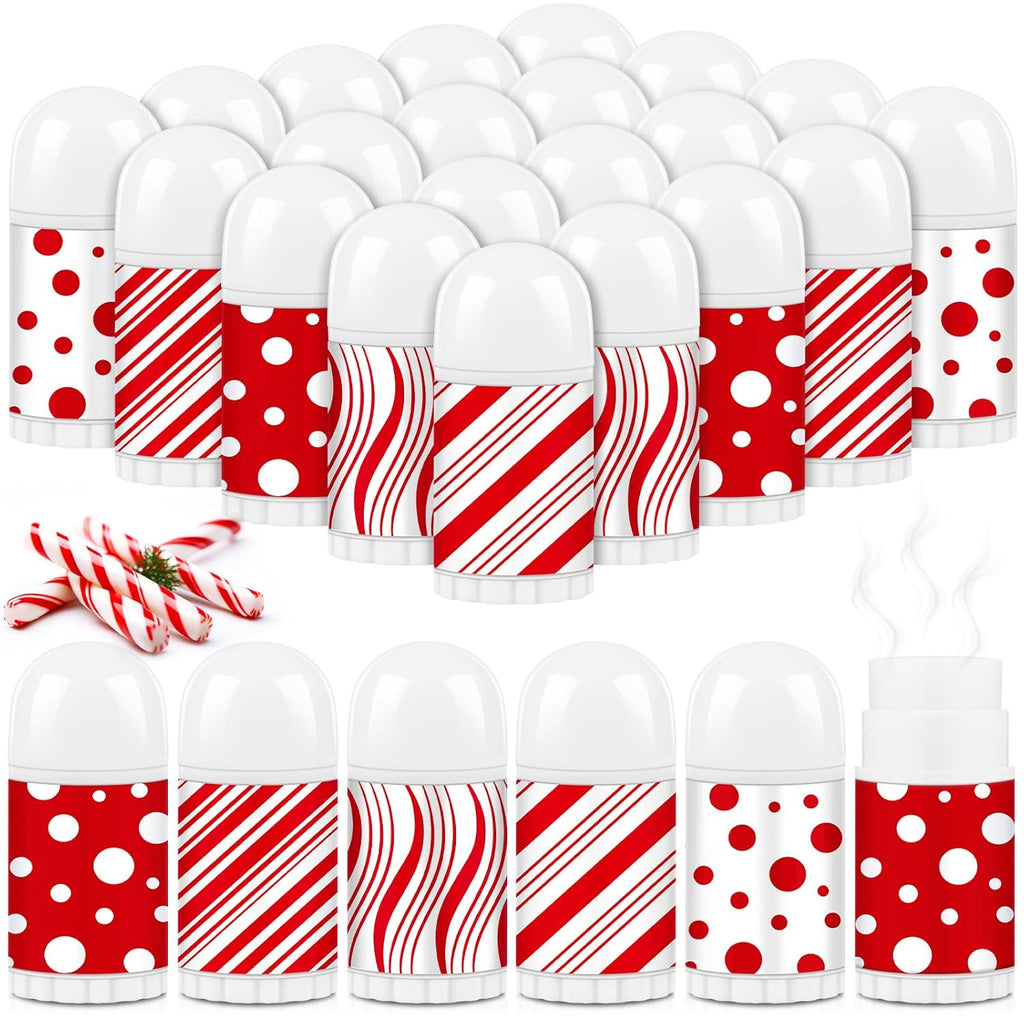 50 Pcs Christmas Lip Balm Bulk Mini Candy Cane Peppermint Flavor Lip Balms Bulk Christmas Stocking Stuffers Xmas Party Gifts Small Thank You Employee Appreciation Gifts for Women Men (Mixed Candy)