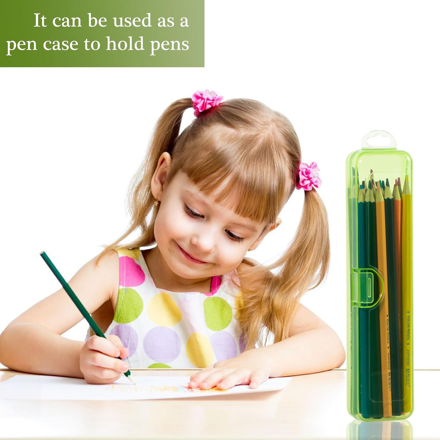 Toothbrush Case Holder 2 Pack, Clear Green Toothbrush Travel Case Travel Size Plastic Toothbrush Holder Toothpaste Storage Container Portable for Traveling, 7.87 x 1.85 x 1.18”