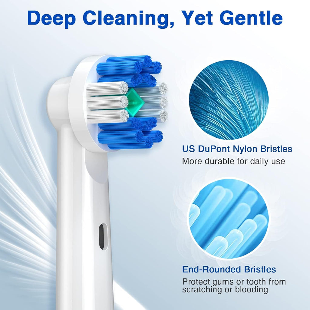 Replacement Brush Heads for Oral B, 16 Pcs Toothbrush Replacement Heads Compatible with Oral B Pro1000 Pro3000 Pro5000 Pro7000, Includes 4 Floss, 4 Cross, 4 Precision & 4 Whitening Brush Heads