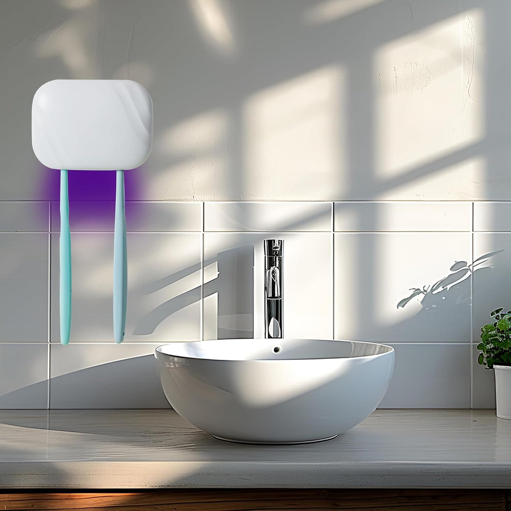 Toothbrush Sanitizeri Case with U V-C Lights, Dryer Heating, Fan Drying - Rechargeable Portable Toothbrush Cover, Hook Wall Mount Sterilizeri Box for Home, Travel & Fits All Toothbrushes