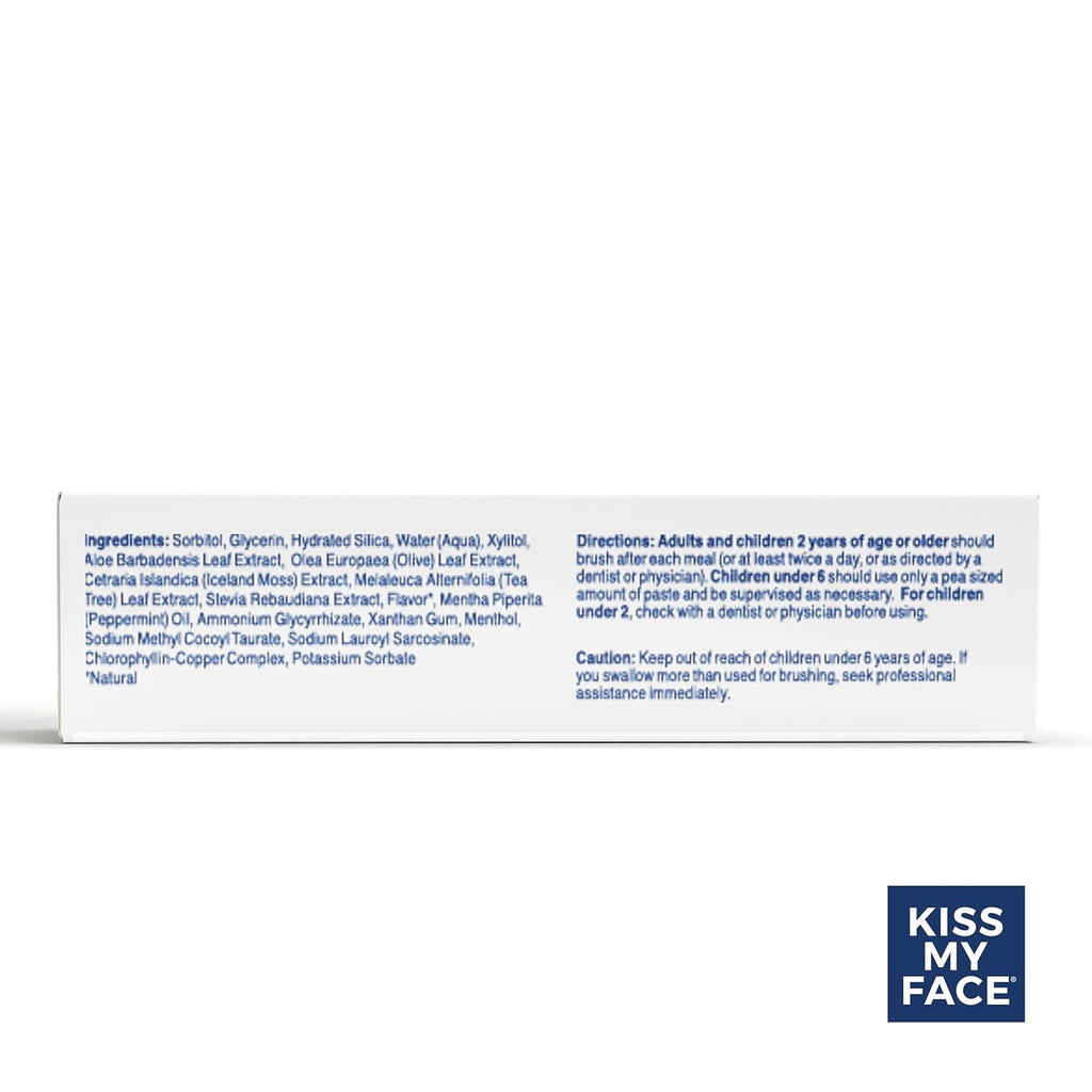Kiss My Face Sensitive Toothpaste Gel, Citrus Mint Gel, Protection for Sensitive Teeth and Gums, with Tea Tree Oil, Aloe and Iceland Moss, Fluoride Free, Vegan, 4.5 oz, 3 Pack