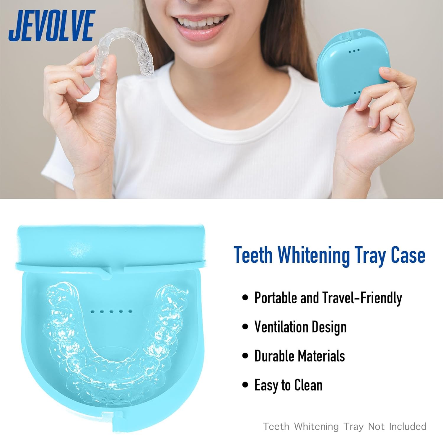 10 PCs Dental Grade Trapezoid Denture Bath Case by JEVOLVE | Retainer Case Tooth Case Denture Box Denture Storage Boxes | Denture Cleaner Cup Travel Portable Denture Box for Home Office (Blue)