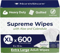 NorthShore Supreme Heavy-Duty Quilted Wipes, X-Large, 9 x 13 in., Case/600 (12/50s)