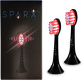 SPARX Toothbrush Replacement Heads, Brush Heads with Red Light Therapy for Gum Care, Replacement Brush Heads, Black, 2 Pack
