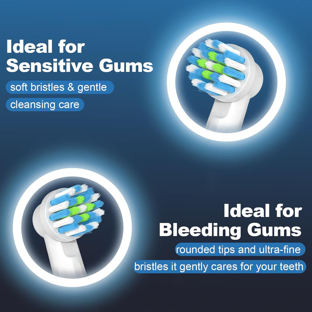 12 Pack Replacement Heads Compatible with Oral B Pro 1000/Genius X/Smart 1500 for Teeth Clean, Toothbrush Brush Heads Compatible with Oral B Electric Toothbrush (White)