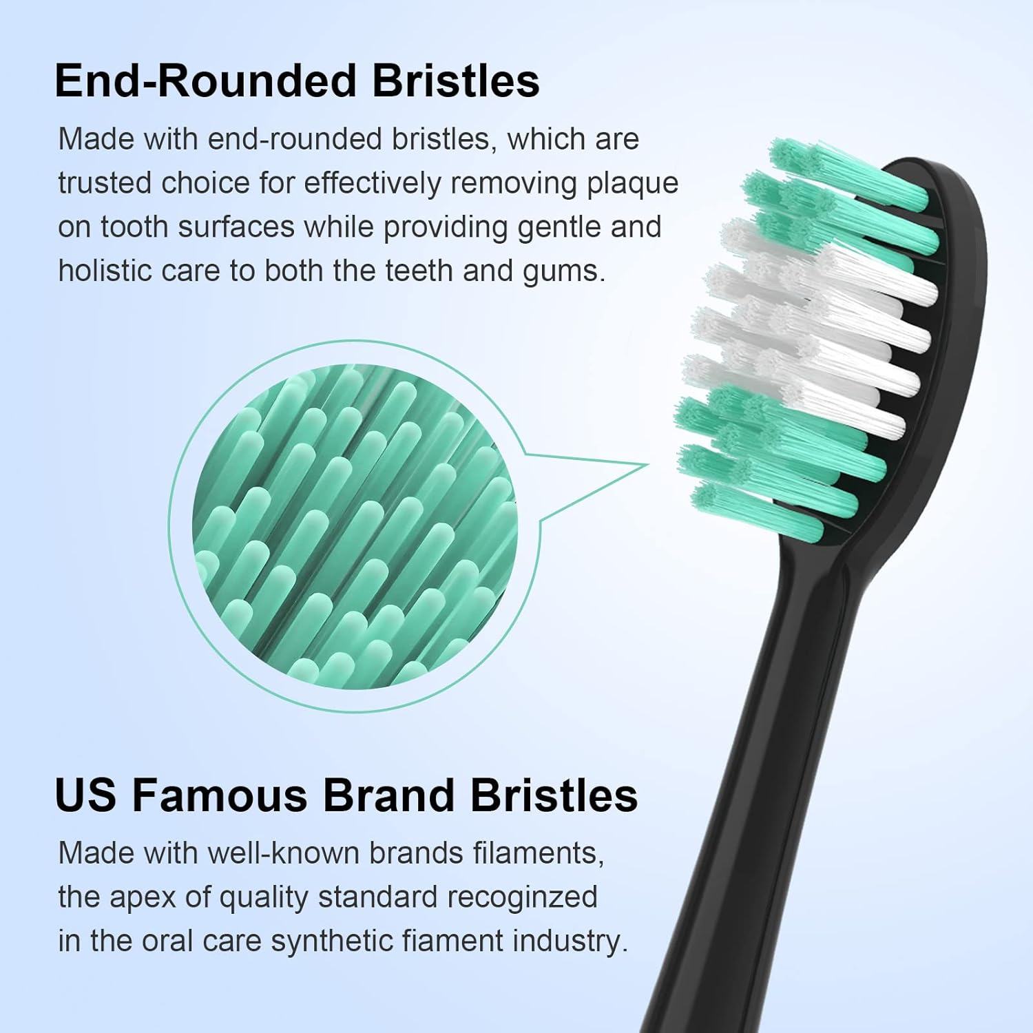 Replacement Toothbrush Heads 10 Pack for AquaSonic Black Series for Vibe Series Black Series pro, and for Duo Series pro Electric Toothbrush,Balck