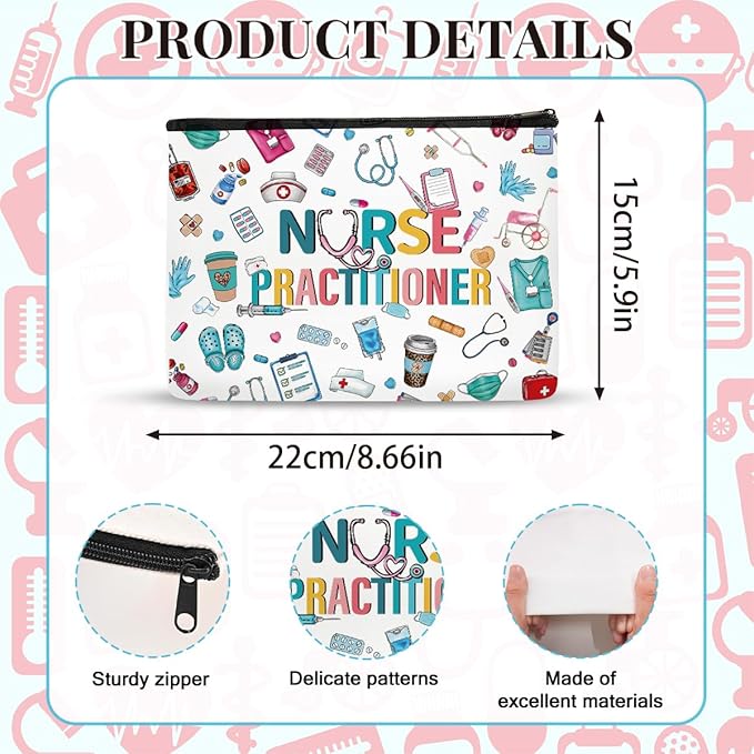 Nurse Practitioner Gifts Makeup Bag for Women, Nurse Appreciation Gift Cosmetic Bag Supplies Medical Np Nurse Graduation Gift Nurses Doctors Ursing Students