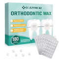 180 Orthodontic Wax for Braces Wax, Bowl-Shaped Design for Easy Molding Long-Lasting Hold, Food-Grade Dental Wax Individually Sealed Packets, Ortho Dots Clear for Braces, Portable and Easy to Tear