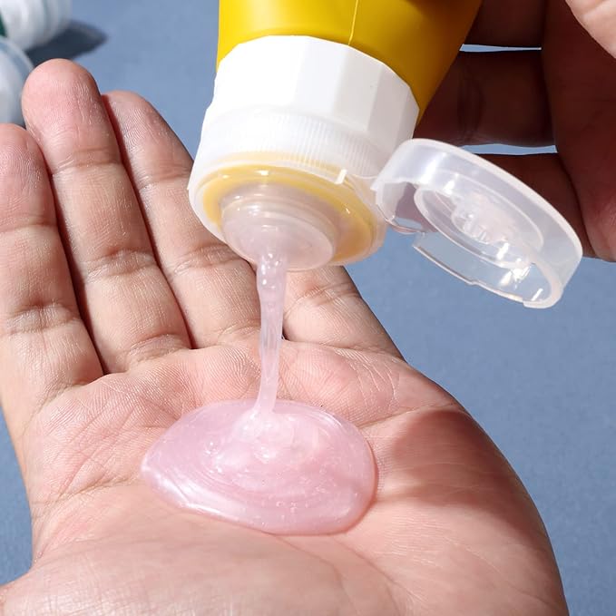 Gemice Travel Bottles for Toiletries, 3oz Tsa Approved Travel Size Containers BPA Free Leak Proof Travel Tubes Refillable Liquid Travel Accessories with Clear Toiletry Bag (4 Pack)