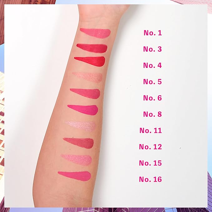Dermacol NEW 16-Hour Lip Colour, Highly Pigmented Glossy Lip Stain, Two-Phase Lip Plumper Gloss, Kissproof Lip Makeup Products with Matte and Glitter Finish, n. 36