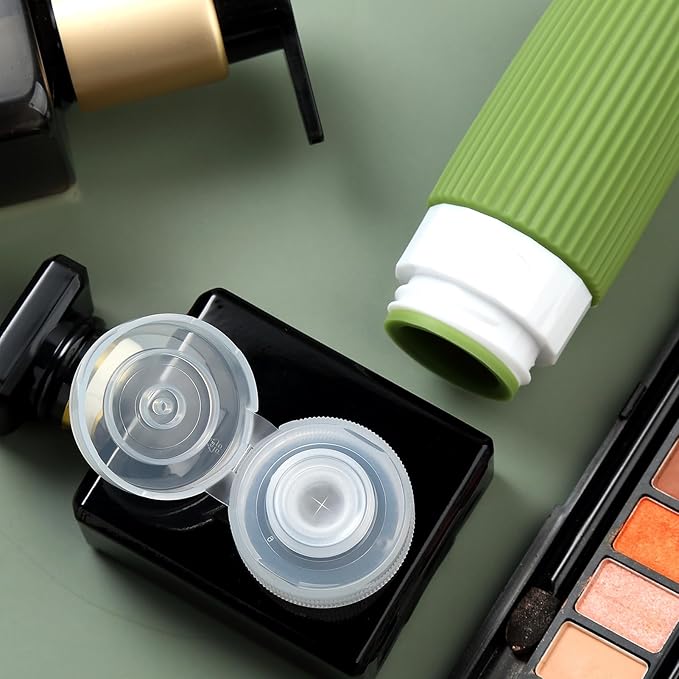 Travel Bottles for Toiletries, Tsa Approved 2oz Travel Bottles, BPA Free Leak Proof Travel Size Toiletry Containers, Refillable Travel Accessories with Toiletry Bag for Shampoo Liquid (4 Pack)